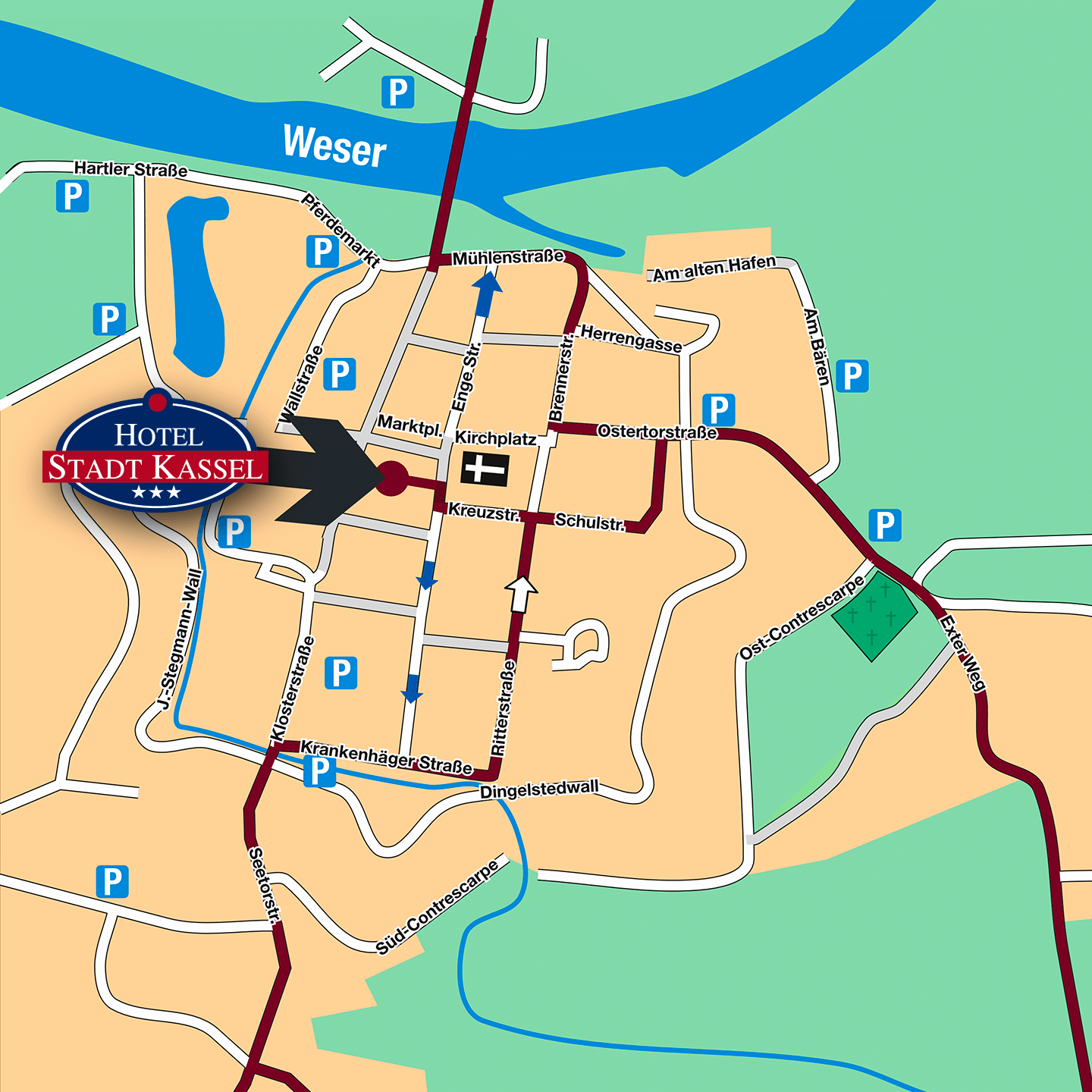 Anfahrt-Hotel-Stadt-Kassel-karte